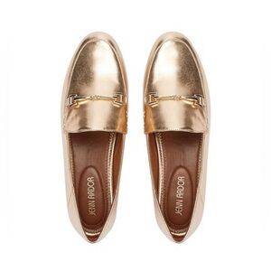 JENN ARDOR Metallic Gold Women's Penny Loafers Slip On Flats Loafers Size 7M
